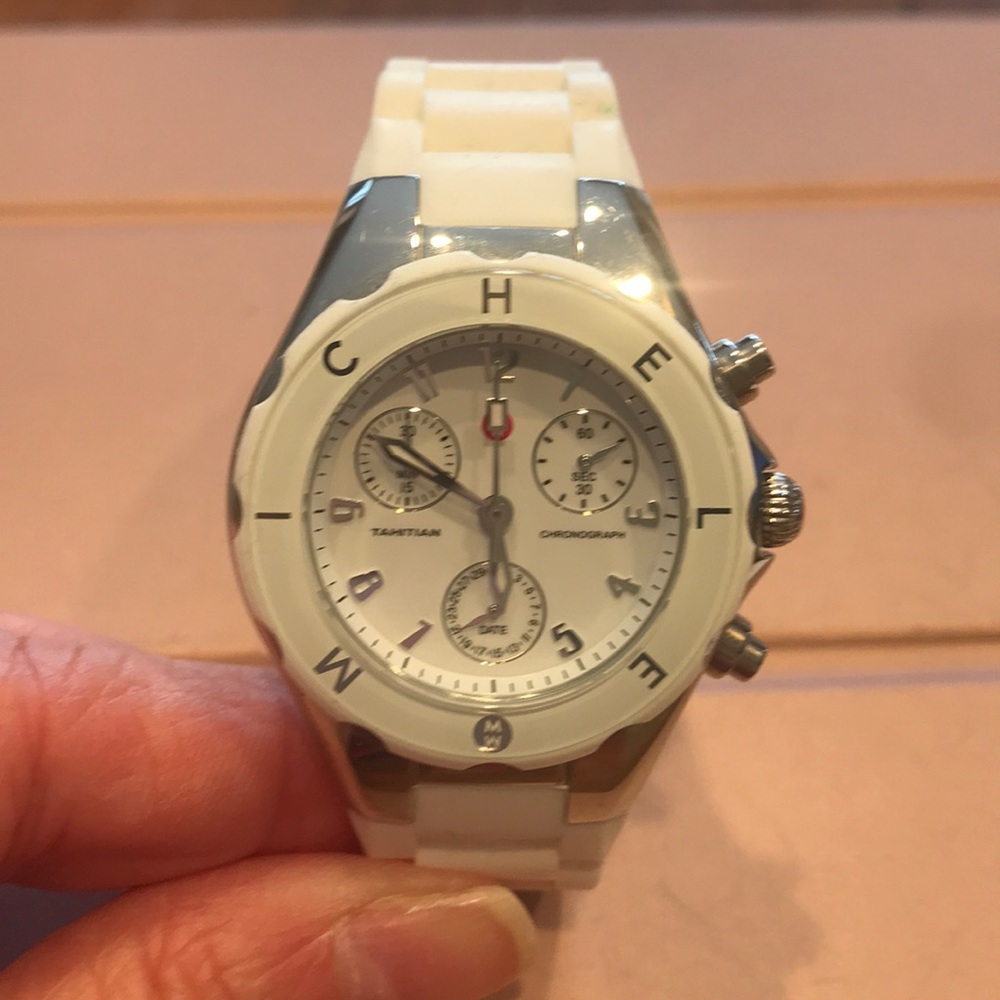 Michele watch Tahitian jelly bean white face